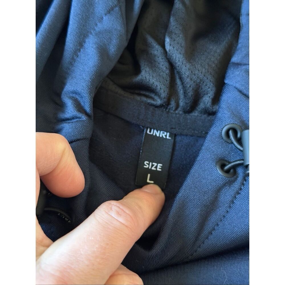 UNRL HOODIE CROSSOVER II Unisex Navy Blue size L - Picture 4 of 10